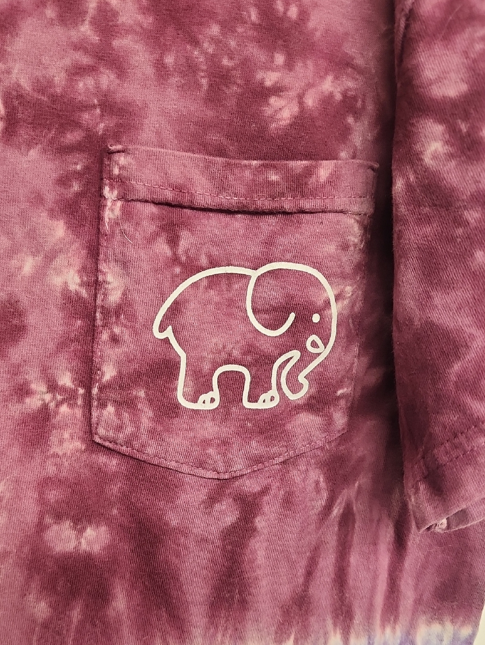 ivory ella Tie-Dye Pocket Tee in Burgundy & Lavender #SaveTheElephants Size S - Picture 2 of 6